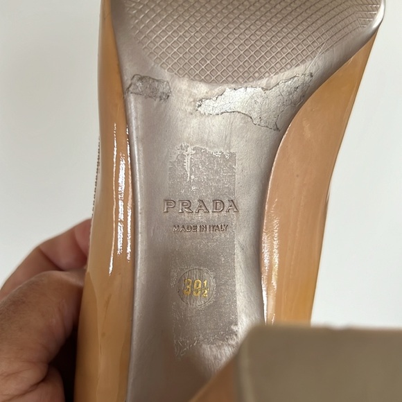 Prada Open Toe Patent Leather Heels - Picture 3 of 15